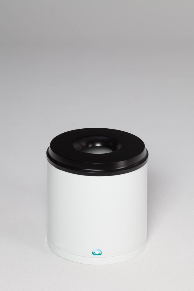 Produktbild Var Papierkorb feuersicher 30 Liter Inhalt weis schwarz