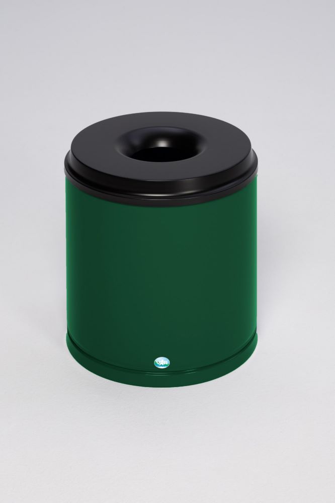 Produktbild Var Papierkorb feuersicher 30 Liter grün schwarz