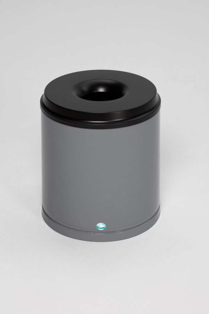 Produktbild Var Papierkorb feuersicher mit 30 Liter Inhalt grau schwarz