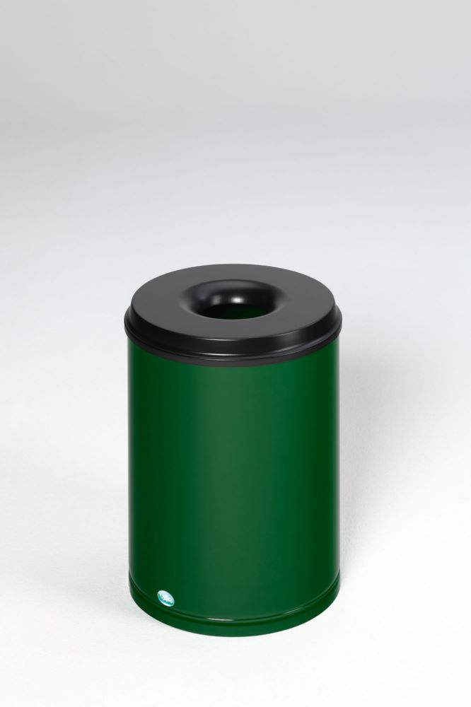 Produktbild Var Papierkorb grün feuersicher 50 Liter Löschkopf schwarz