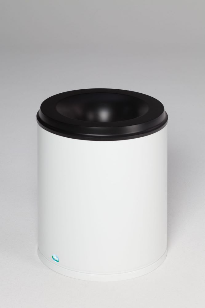 Produktbild Var Papierkorb weiß feuersicher 80 Liter Löschkopf schwarz