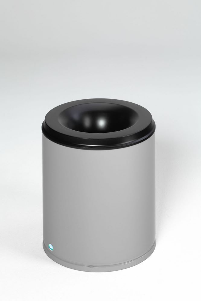 Produktbild Var Papierkorb silber feuersicher 80 Liter Löschkopf schwarz