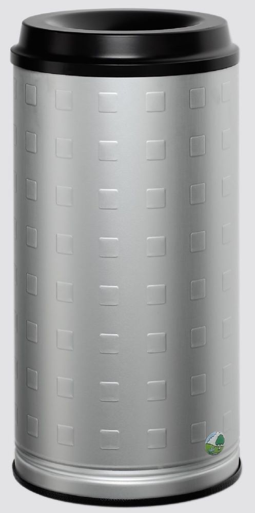 Produktbild Var Papierkorb 20 Liter Aluminium eloxiert silber schwarz