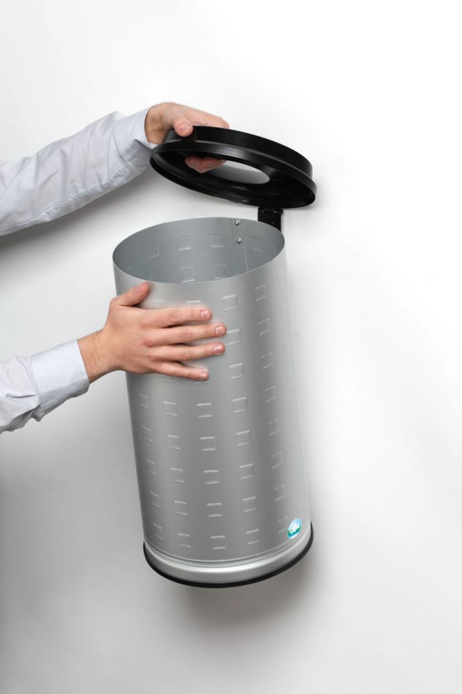 Produktbild Var Papierkorb 20 Liter Wandausführung Aluminium eloxiert bild 2