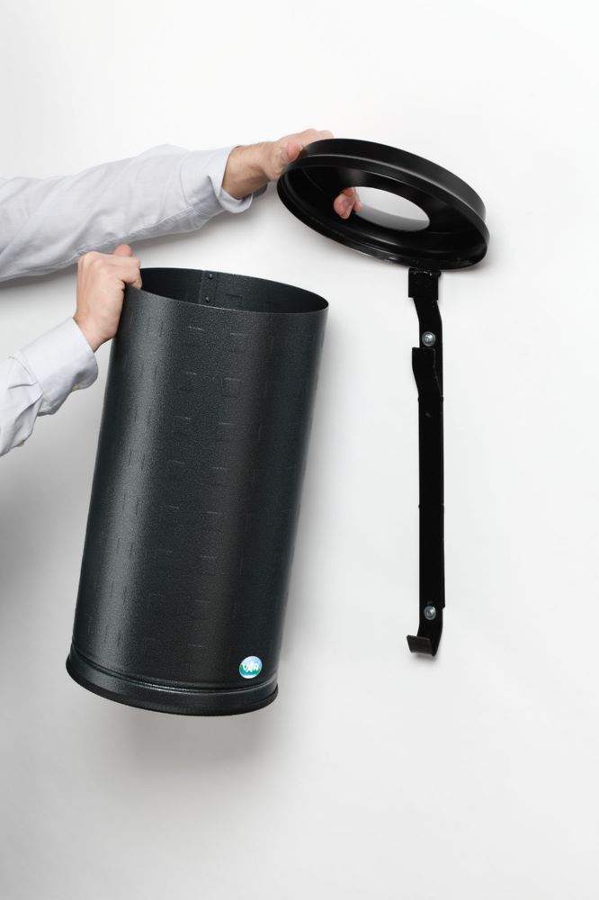 Produktbild Var Papierkorb 20 Liter antiksilber Wandausführung Aluminium eloxiert bild 2