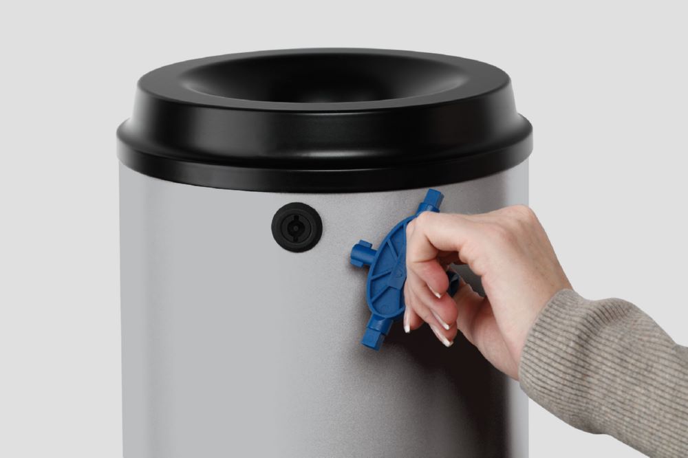 Produktbild Var Papierkorb silber 24 Liter mit Wandhalterung bild 2