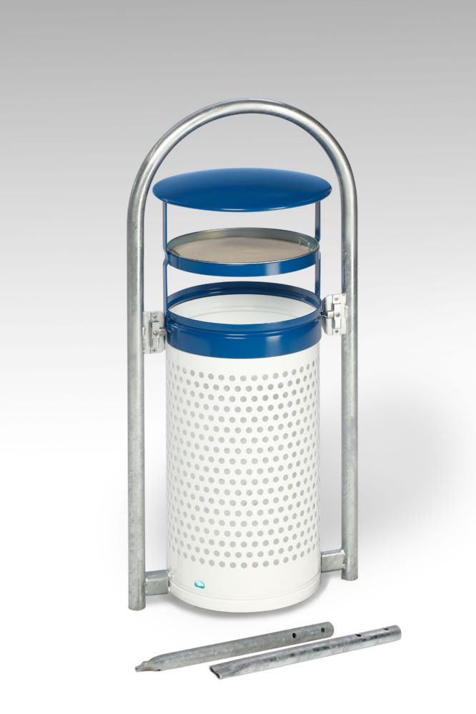 Produktbild VAR Rohrbogenständer 002 weiß enzianblau feuerverzinkt 465 x 620 x 1325 mm