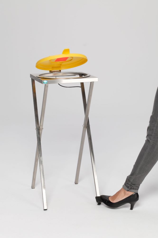 Produktbild Var Scherenständer Müllsackständer mit Fußpedal Deckel gelb