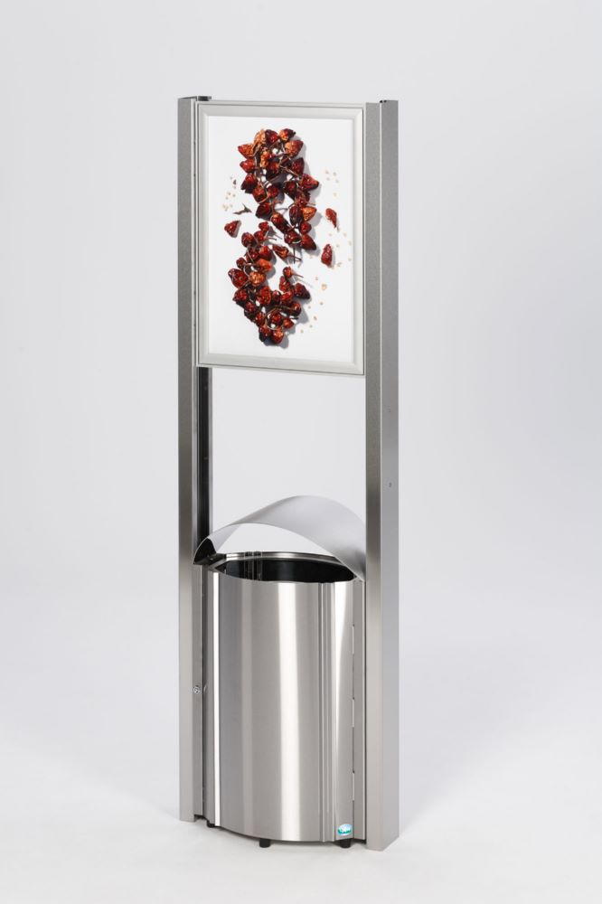 Produktbild Var Standgerät Abfallbehälter AG 78 mit Werbeflächen Edelstahl 50 Liter bild 2
