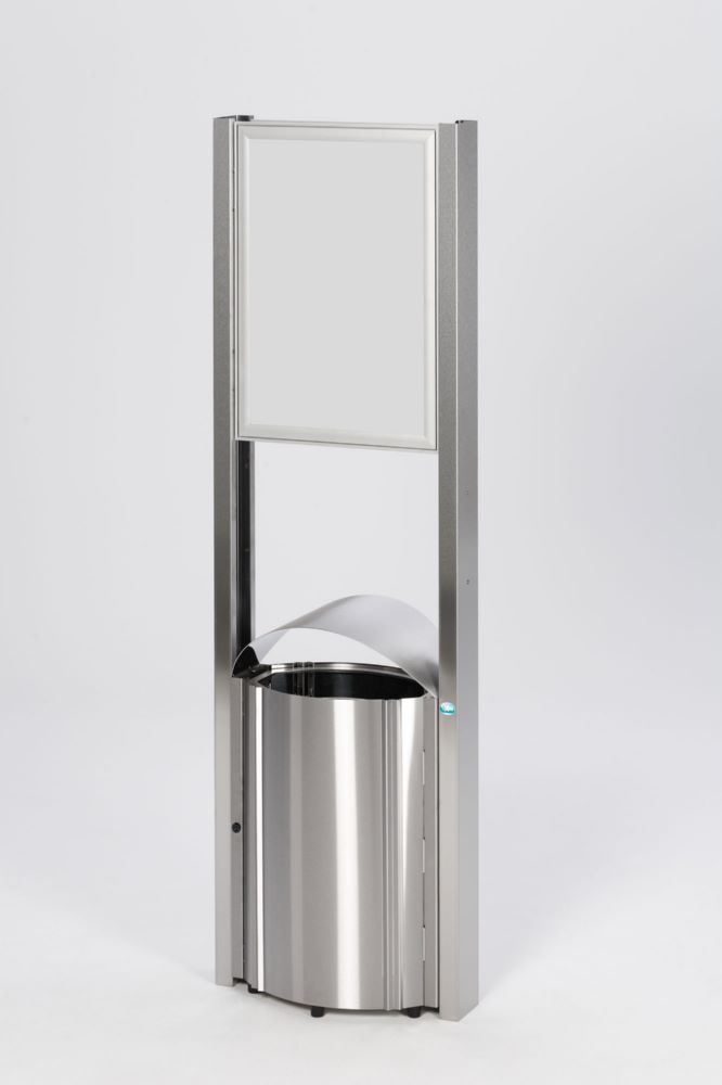 Produktbild Var Standgerät Abfallbehälter AG 78 mit Werbeflächen Edelstahl 50 Liter bild 3