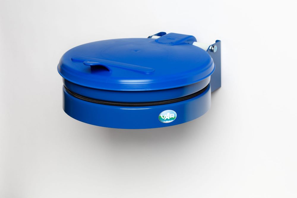 Produktbild Var Wandgerät für Müllsäcke mit Kunststoffdeckel blau