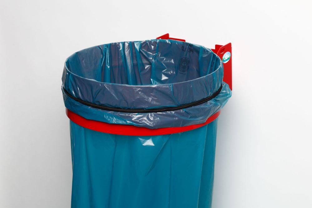 Produktbild Var Wandgerät für Müllsäcke ohne Deckel rot Höhe 125 mm