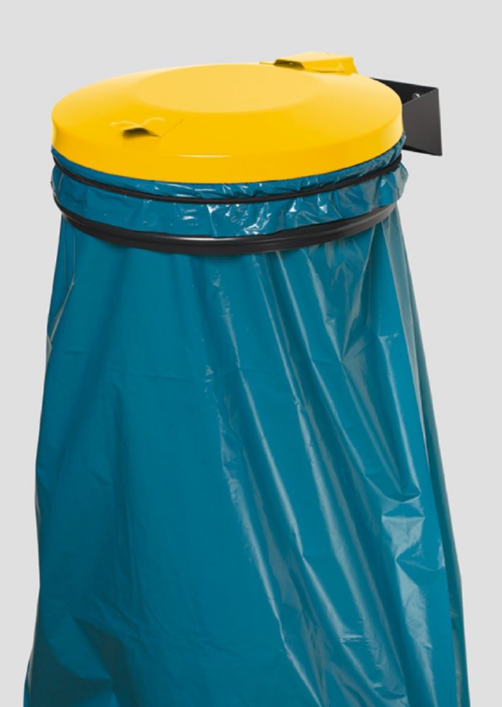 Produktbild Var Wandhalterung für Müllsack anthrazit mit Deckel gelb