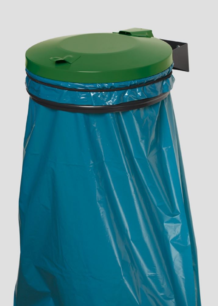 Produktbild Var Wandhalterung Müllsack anthrazit mit Deckel grün