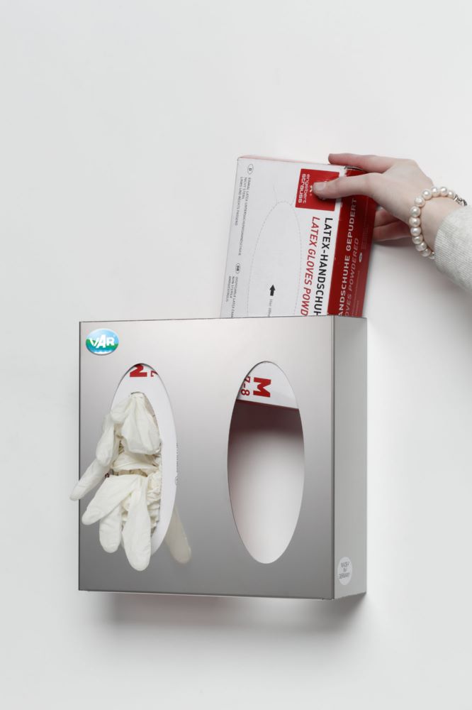 Produktbild Var Wandspender 2 Fach Edelstahl für Handschuhbox bild 2
