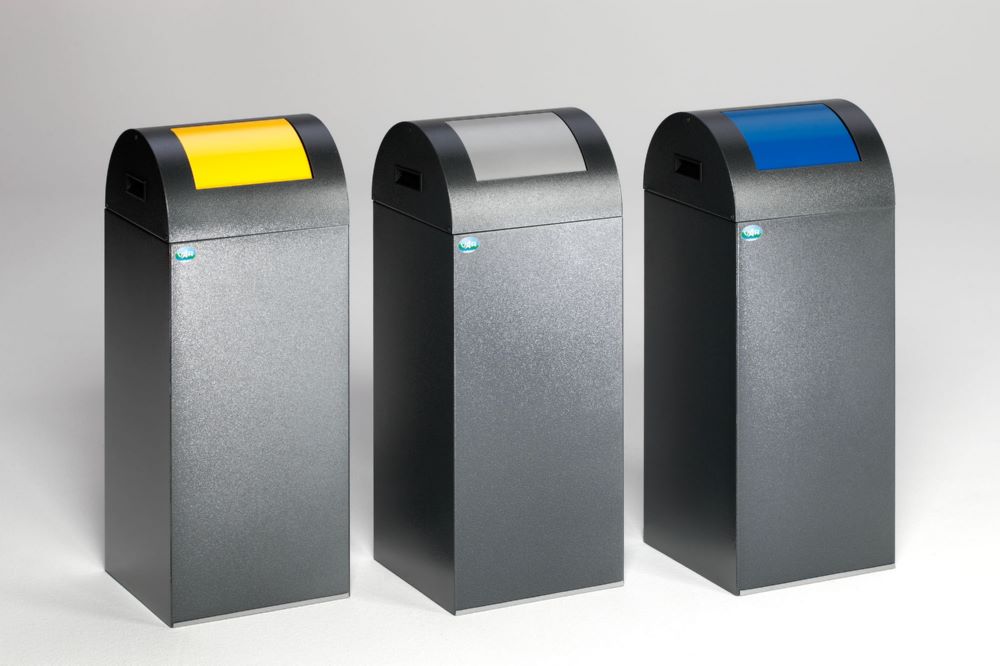 Produktbild Var Wertstoffsammelgerät WSG 55 R Korpus antiksilber Einwurfklappe enzianblau bild 3