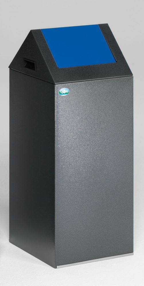 Produktbild Var Wertstoffsammelgerät WSG 55 S Korpus antiksilber Einwurfklappe enzianblau