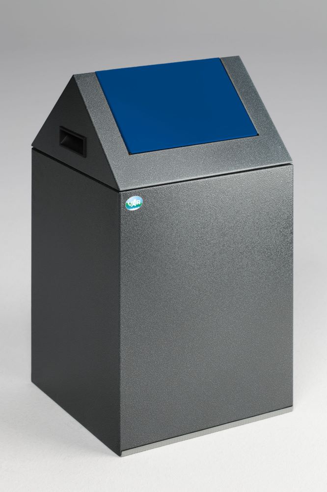 Produktbild Var Wertstoffsammelgerät WSG 40 S Korpus antiksilber Einwurfklappe enzianblau