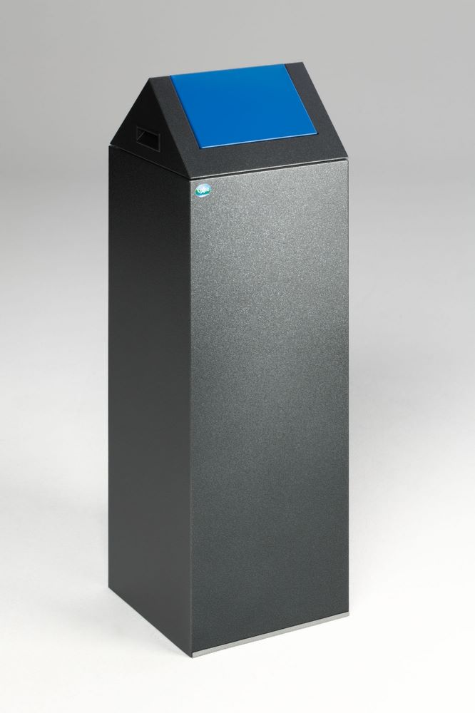 Produktbild Var Wertstoffsammelgerät WSG 85 S Korpus antiksilber Einwurfklappe enzianblau