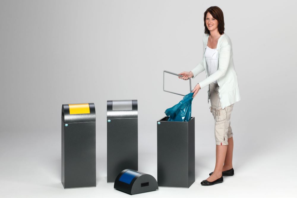 Produktbild Var Wertstoffsammelgerät WSG 55 R Korpus antiksilber Einwurfklappe gelb bild 5