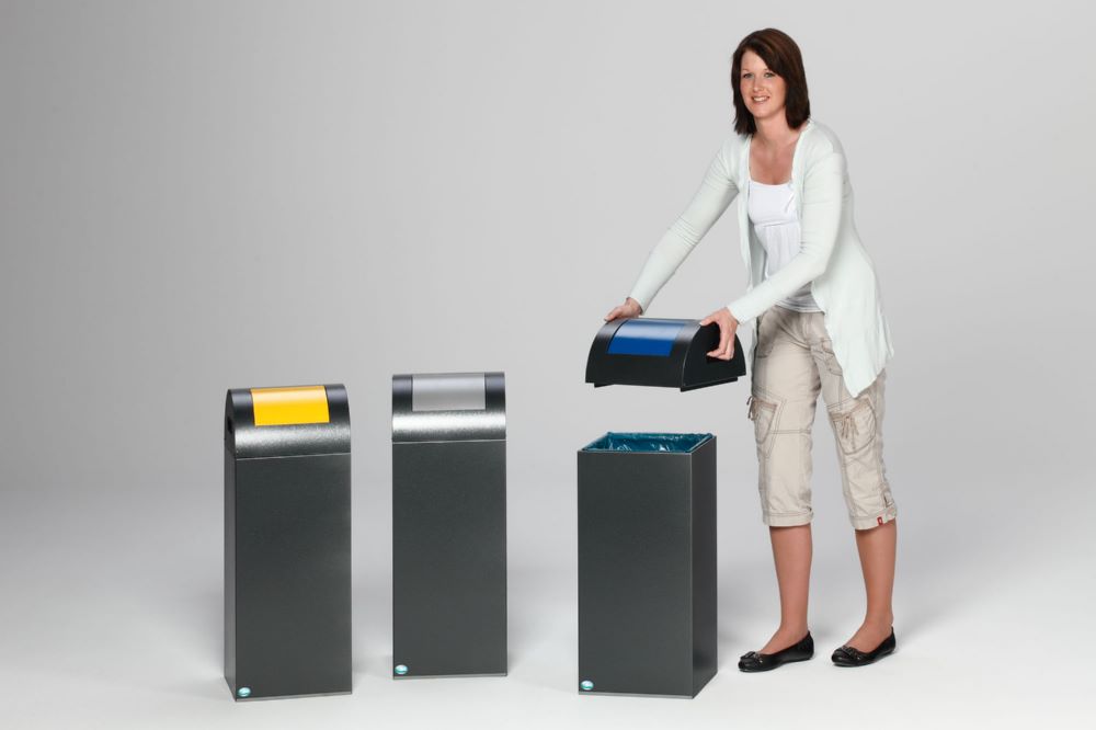 Produktbild Var Wertstoffsammelgerät WSG 55 R Korpus antiksilber Einwurfklappe gelb bild 6