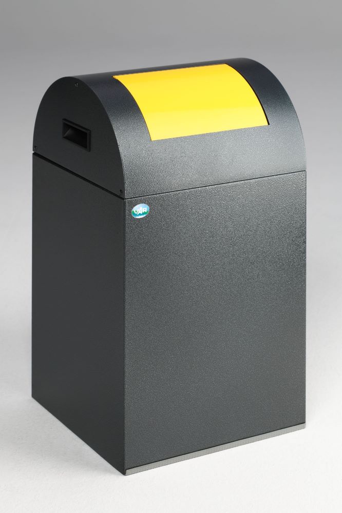 Produktbild Var Wertstoffsammelgerät 40 R Korpus antiksilber Einwurfklappe gelb bild 2