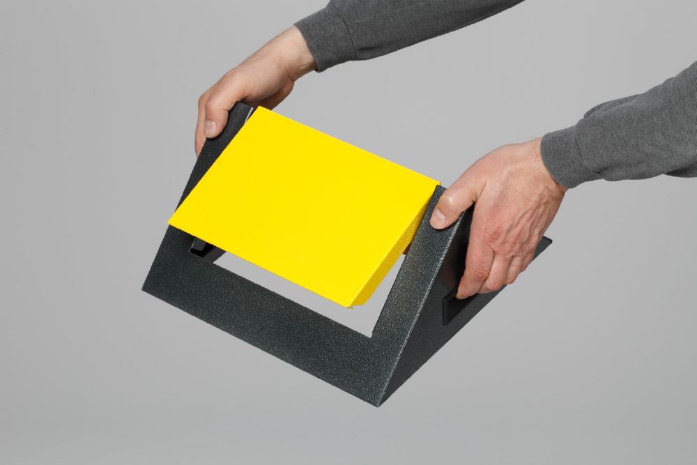 Produktbild Var Wertstoffsammelgerät WSG 40 S Korpus antiksilber Einwurfklappe gelb bild 3