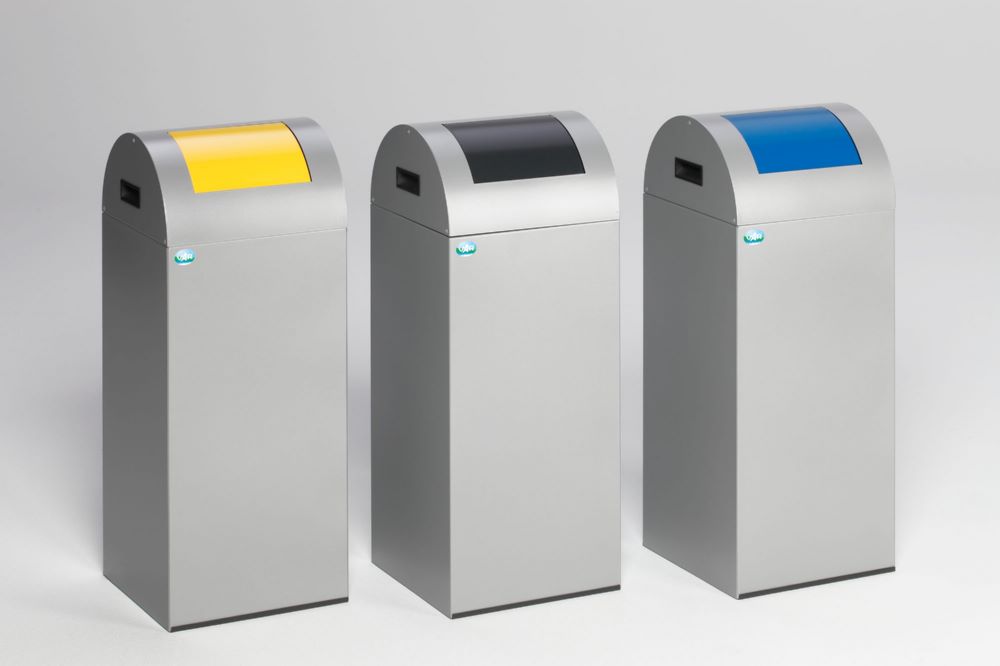 Produktbild Var Wertstoffsammelgerät WSG 55 R Korpus silber Einwurfklappe enzianblau bild 2