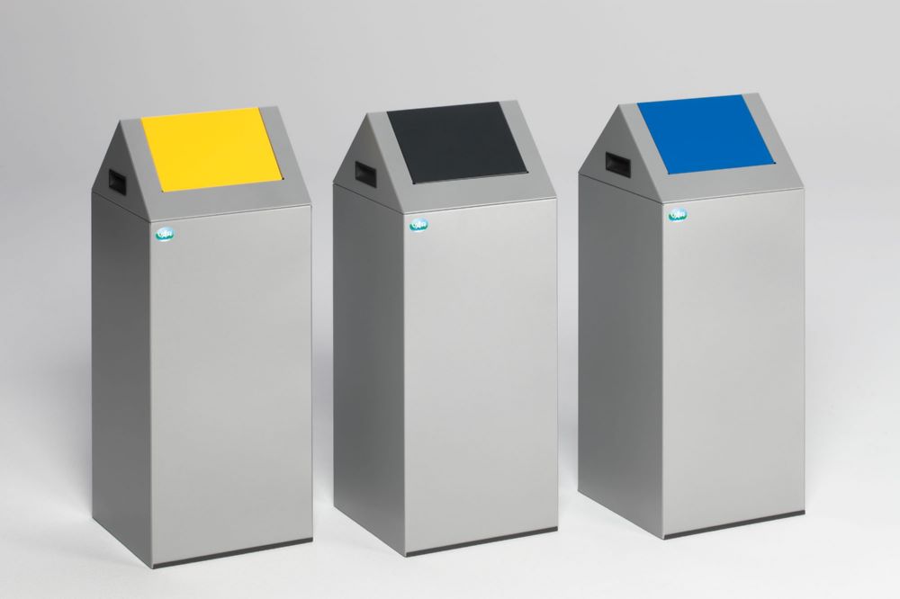 Produktbild Var Wertstoffsammelgerät WSG 55 S Korpus silber Einwurfklappe gelb bild 2