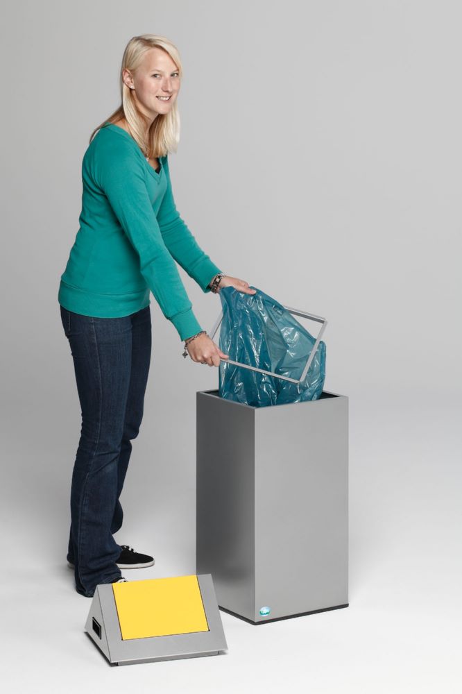Produktbild Var Wertstoffsammelgerät WSG 55 S Korpus silber Einwurfklappe gelb bild 3