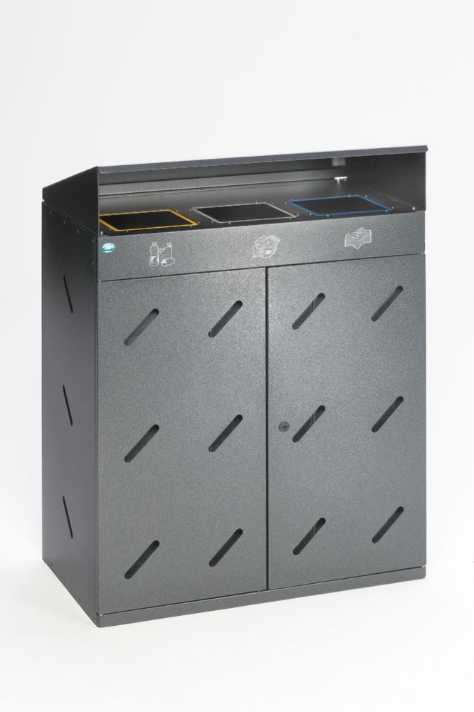 Produktbild Var Wertstoffsammelstation WS 89 mit 3 Fächer 300 Liter antiksilber
