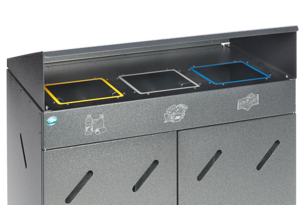 Produktbild Var Wertstoffsammelstation WS 89 mit 3 Fächer 300 Liter antiksilber bild 3