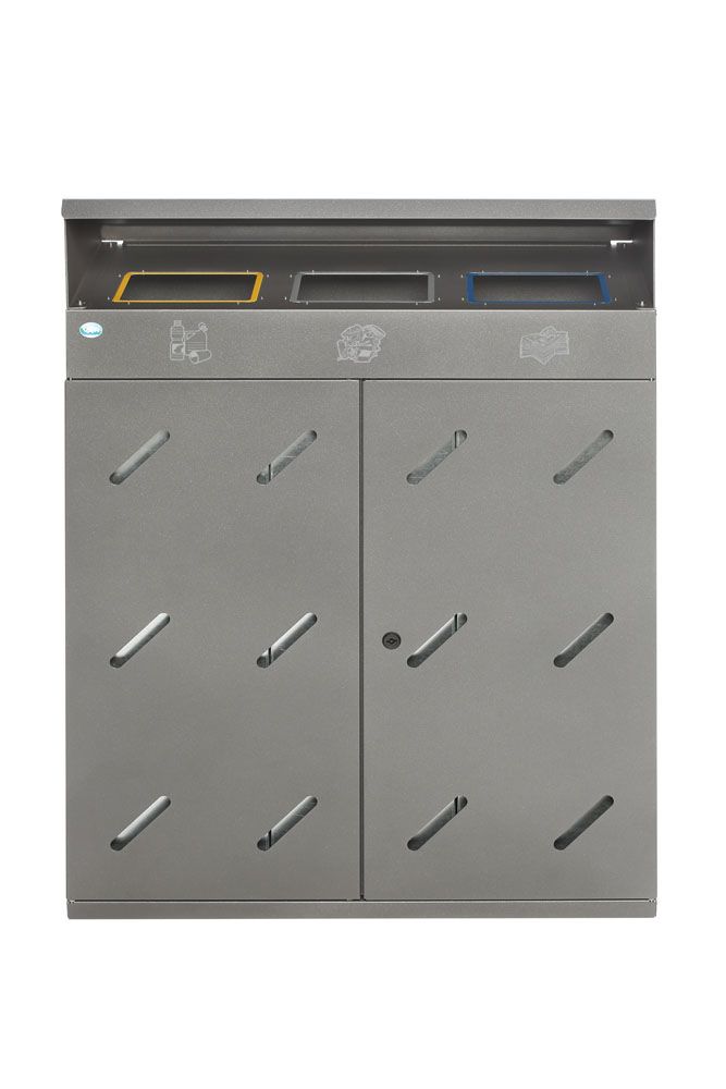 Produktbild Var Wertstoffsammelstation WS 89 mit 3 Fächer 300 Liter eisenglimmer