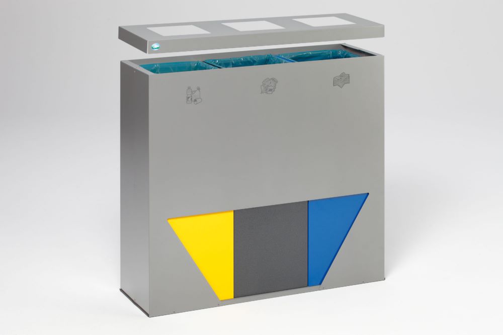 Produktbild Var Wertstoffsammelstation Trapez 93 silber 3 Einsätze bild 3