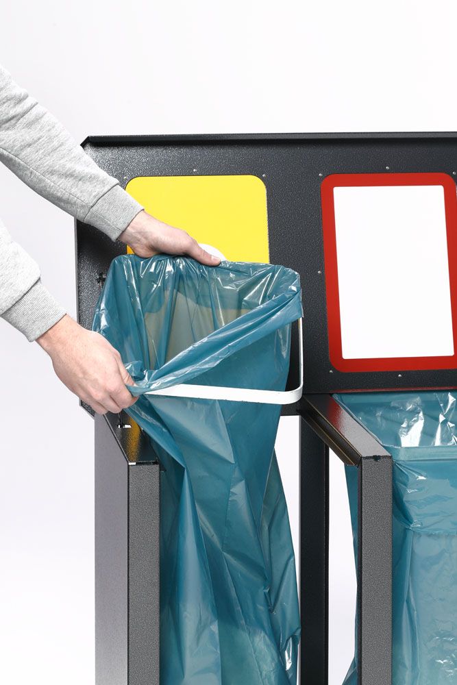 Produktbild Var Wertstoffsammelstation Tetris 4er mit Klemmring antiksilber