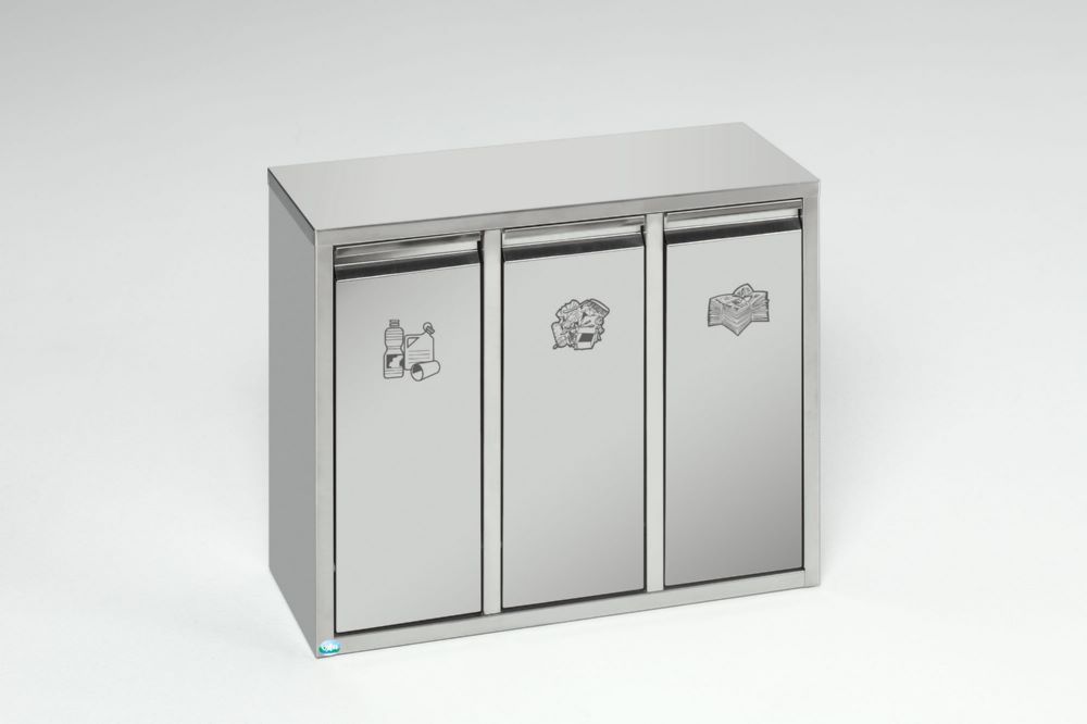 Produktbild Var Wertstoffsortiersystem 21 Liter Edelstahl als Stand oder Wandgerät