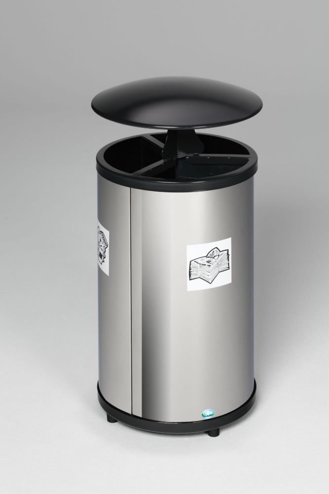 Produktbild Var Wertstoffstation 3 fach mit Dach VA poliert jweils 30 Liter