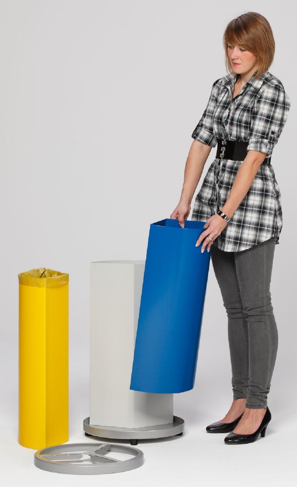 Produktbild Var Wertstoffstation 3 fach ohne Dach gelb blau lichtgrau jeweils 30 Liter bild 2