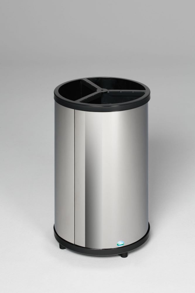 Produktbild Var Wertstoffstation 3 fach ohne Dach VA poliert jeweils 30 Liter