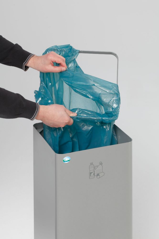 Produktbild Var Wertstoffsammler Quadro 79 Maße 700 x 320 x 320 mm silber Aufsatz gelb bild 3