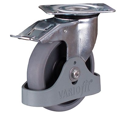 Produktbild Variofit Bremsrolle 125x32mm grau thermoplastisch mit Fußschutz