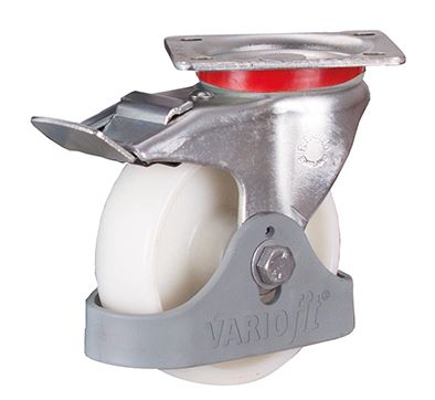 Produktbild Variofit Bremsrolle Polyamid 125x38mm weiß mit Fußschutz Traglast 200kg