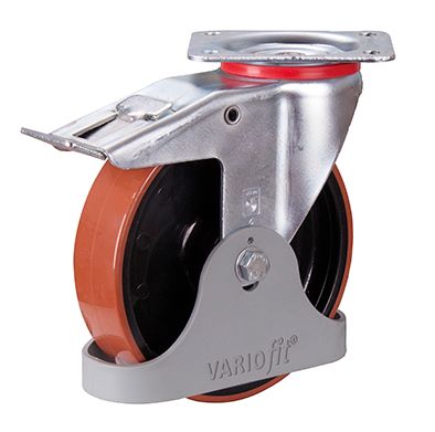 Produktbild Variofit Bremsrolle Polyurethan 200 x 50 mm mit Fußschutz