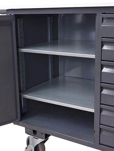 Produktbild Variofit ESD Werkstattwagen mit 6 Schubladen Traglast 400kg 1110x600x960mm bild 2