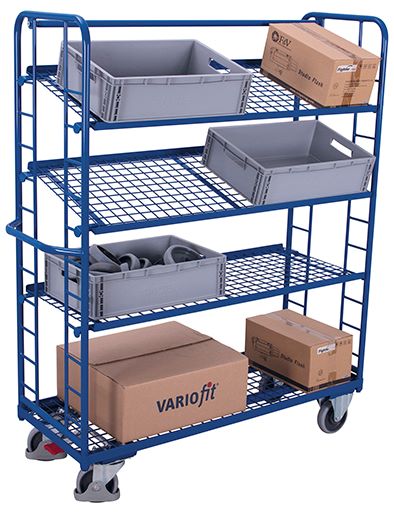 Produktbild Variofit Etagenwagen mit 4 Drahtgitterböden 1805x650x1855mm bild 3