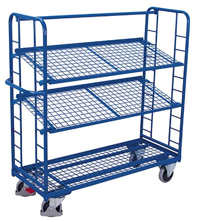 Produktbild Variofit Etagenwagen mit 3 Drahtgitterböden 1805x650x1575mm