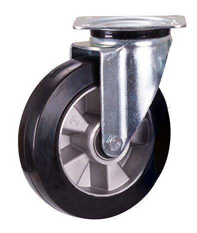 Produktbild Variofit Lenkrolle Elastikvollgummi 200x50mm schwarz Traglast 350kg