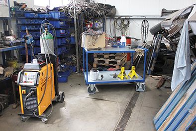 Produktbild Variofit Schwerer Tischwagen mit 2 Zinkblechladeflächen 1190x700x920mm bild 2