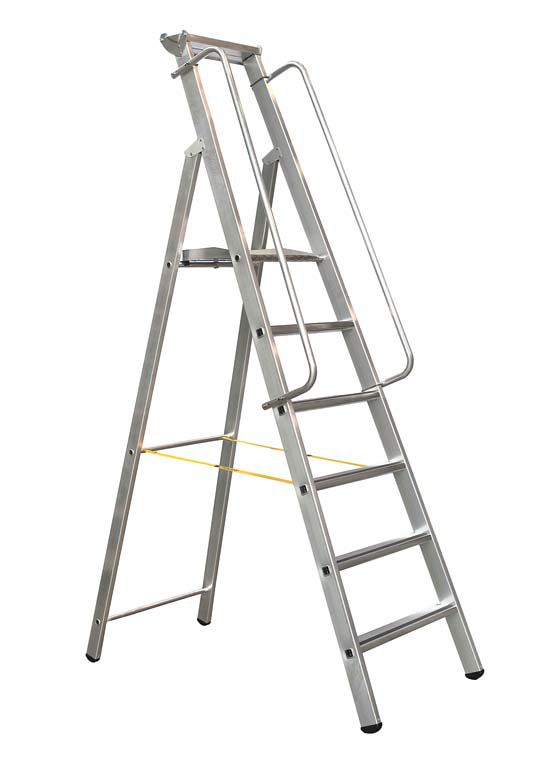 Produktbild Zarges Leichtmetall Stehleiter mit Plattform 6 Stufen Z600