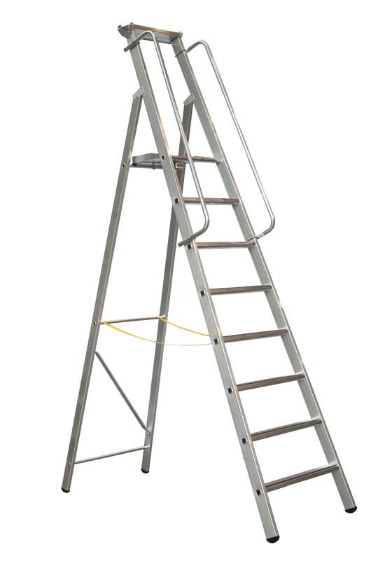 Produktbild Zarges Leichtmetall Stehleiter mit Plattform 8 Stufen Z600